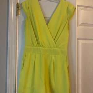 Neon Yellow GB Romper w/ Pockets